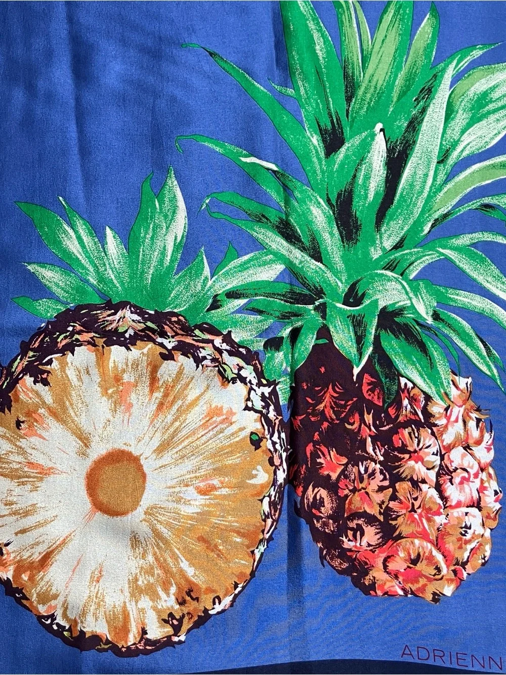 Adrienne Vittadini Pure Silk Fruit Print Scarf 34” square